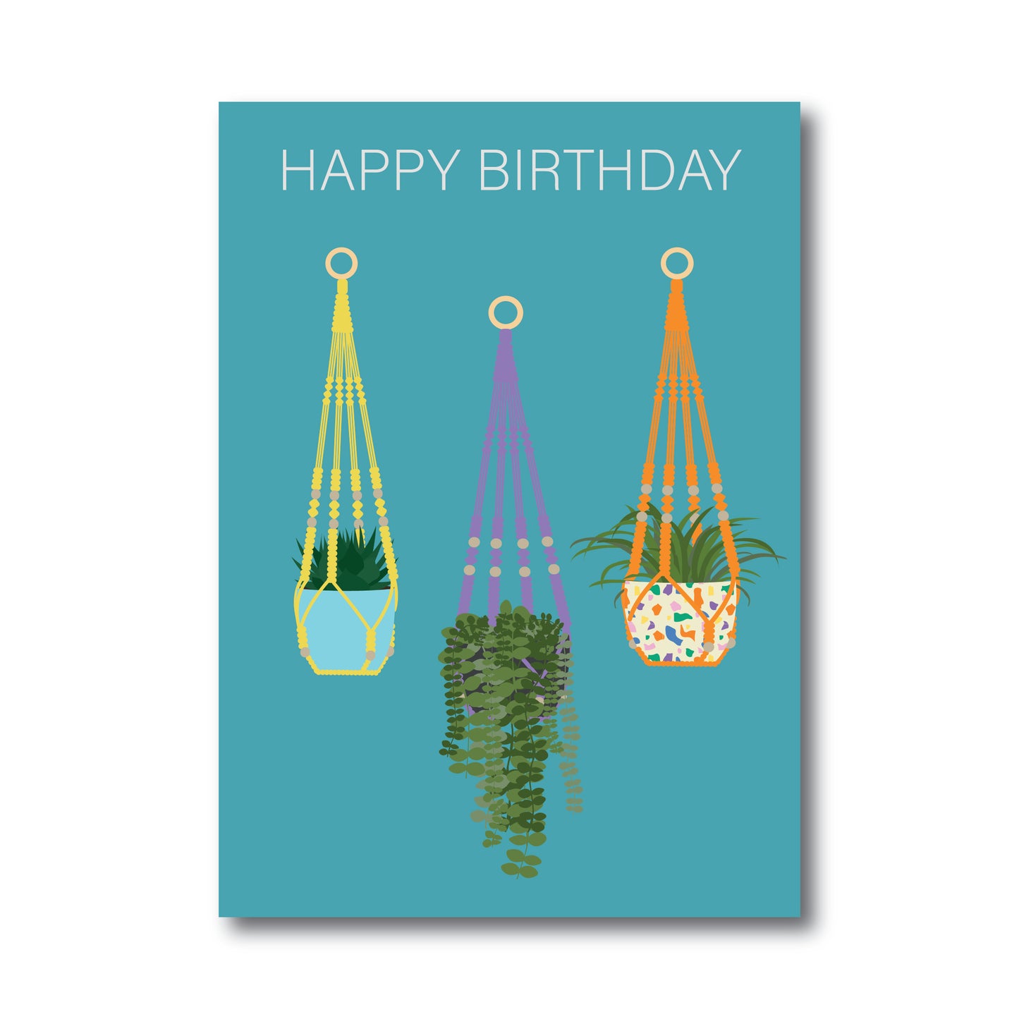 Birthday Hanging Plants Greetings Card