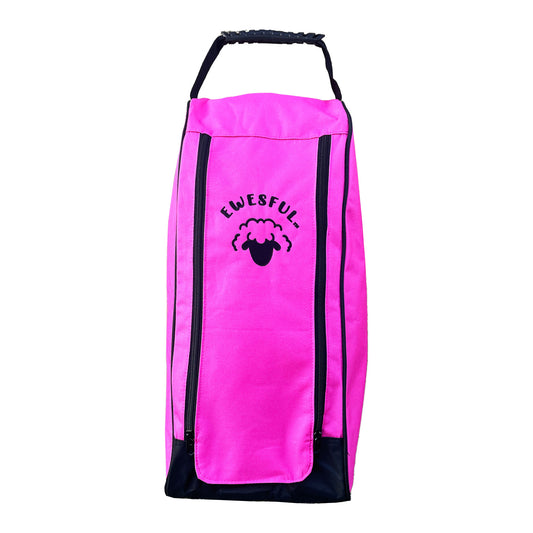 Embroidered Welly boot bag (Pink)