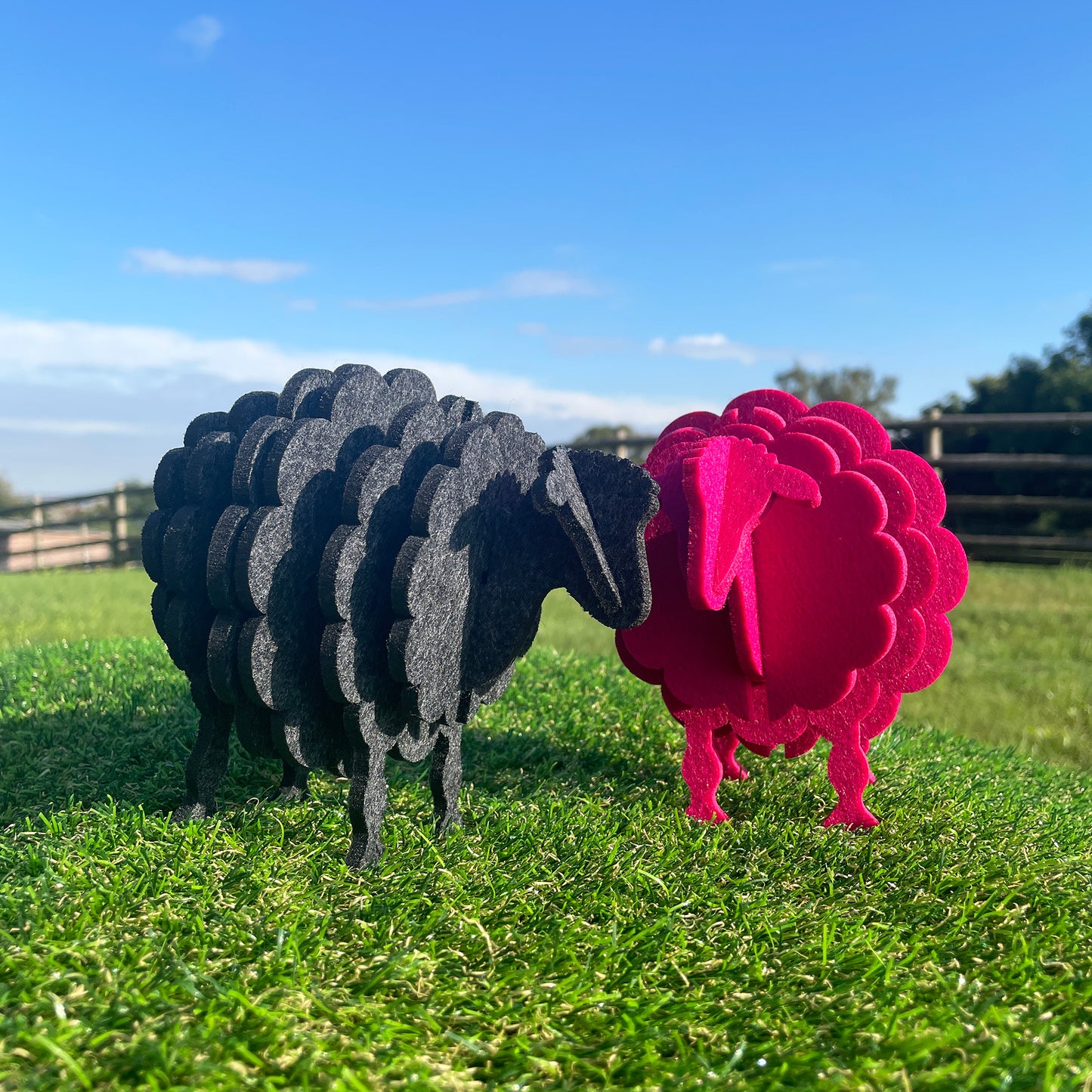 Ewesful Felt Sheep Coaster Set (Pink)